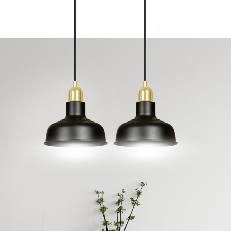 Lampa Wisząca Loft Ibor II Czarno-Złota Emibig | 42cm