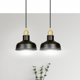 Lampa Wisząca Loft Ibor II Czarno-Złota Emibig | 42cm
