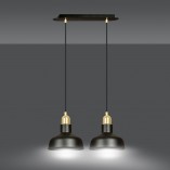 Lampa Wisząca Loft Ibor II Czarno-Złota Emibig | 42cm