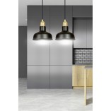 Lampa Wisząca Loft Ibor II Czarno-Złota Emibig | 42cm