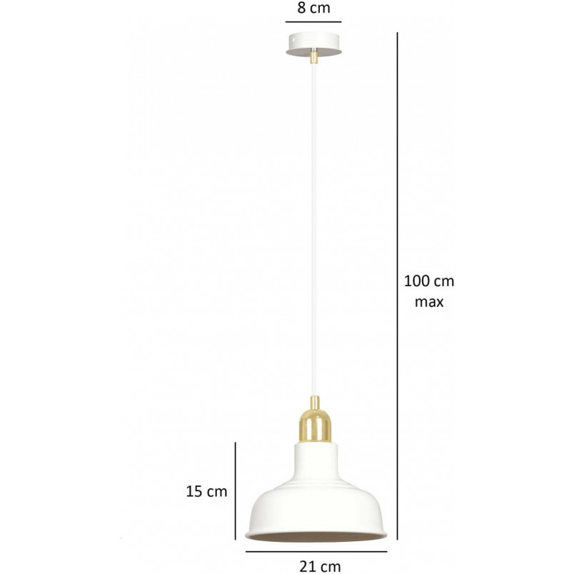 Lampa wisząca loft Ibor | Biało-złota Emibig - Kup teraz!