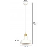 Lampa wisząca loft Ibor | Biało-złota Emibig - Kup teraz!