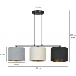 Lampa wisząca z abażurami Hilde III mix Emibig | Lampy nad stół