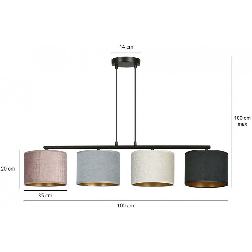 Lampa wisząca Hilde IV Emibig | Kolorowa, E27, 100cm