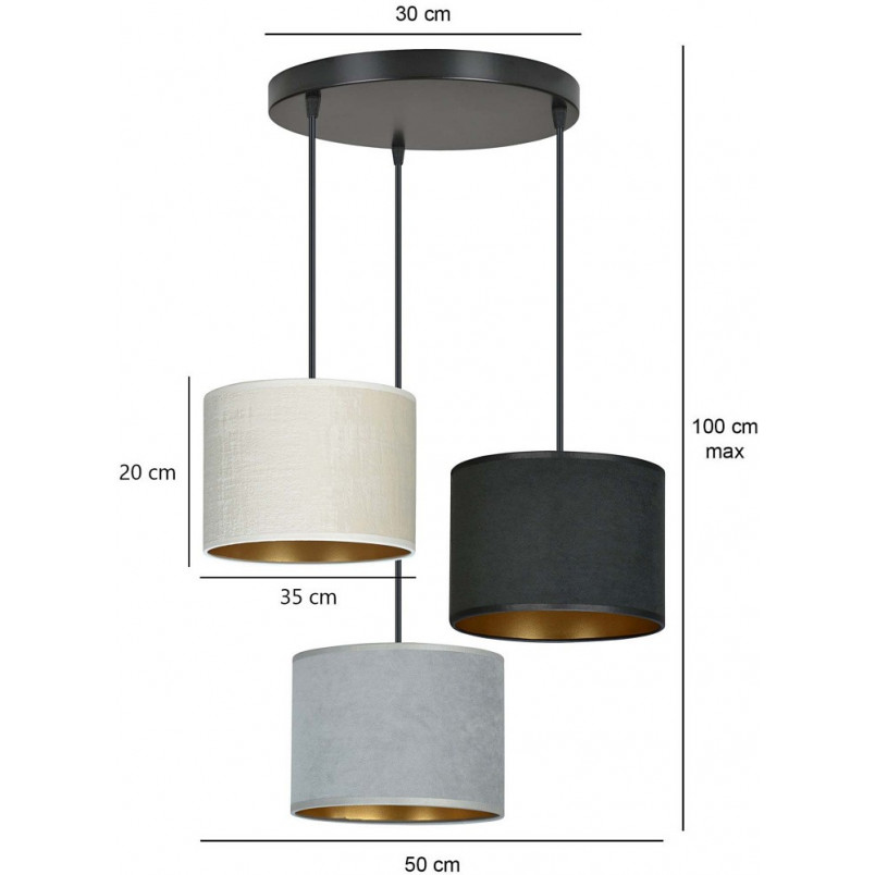 Lampa wisząca Hilde Premium - kolorowa, potrójna | Emibig
