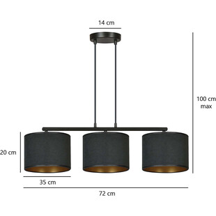 Lampa wisząca Hilde III czarna Emibig | Nowoczesne oświetlenie