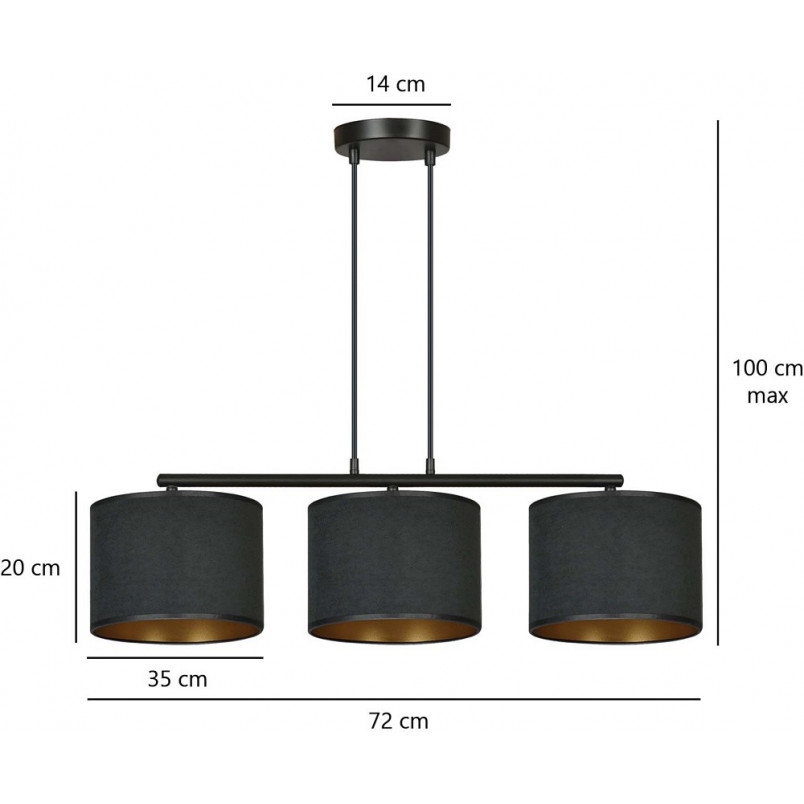 Lampa wisząca Hilde III czarna Emibig | Nowoczesne oświetlenie