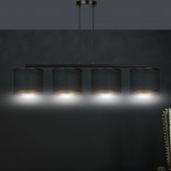 Lampy z abażurem | Lampa wisząca z abażurami Hilde IV czarna Emibig do salonu i sypialni