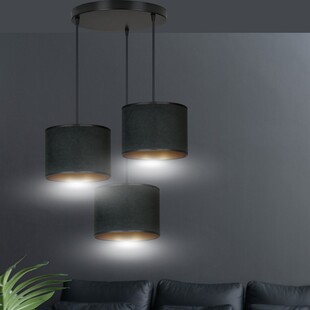 Lampa wisząca potrójna Hilde Premium czarna - Emibig