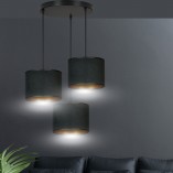 Lampa wisząca potrójna Hilde Premium czarna - Emibig