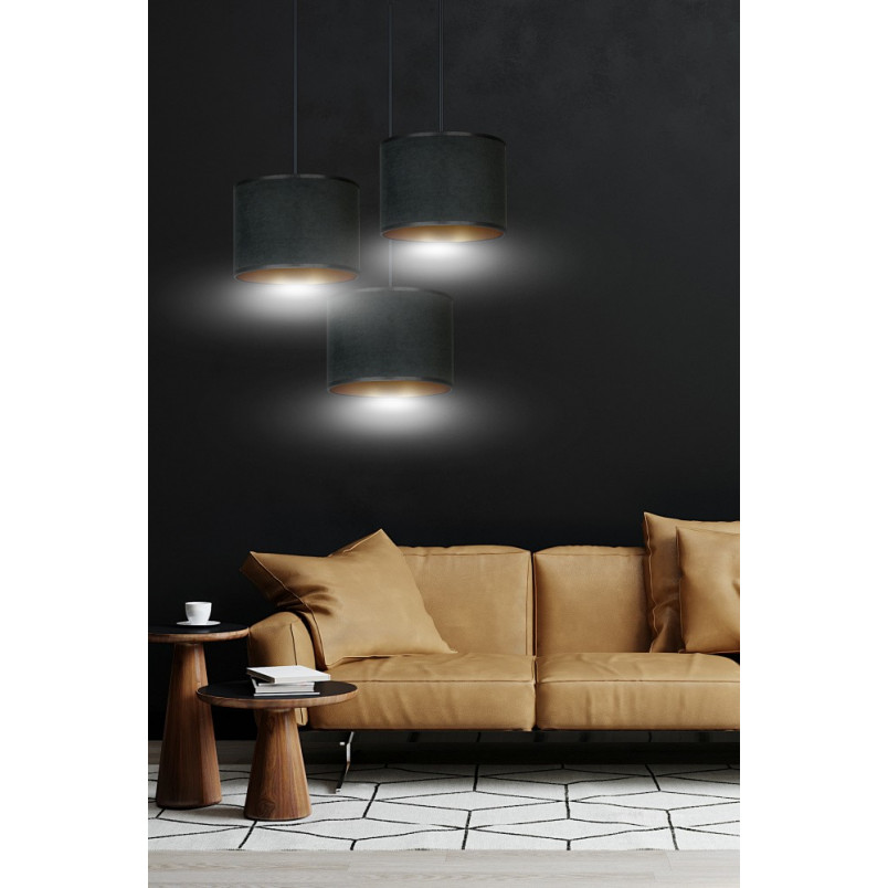 Lampa wisząca potrójna Hilde Premium czarna - Emibig