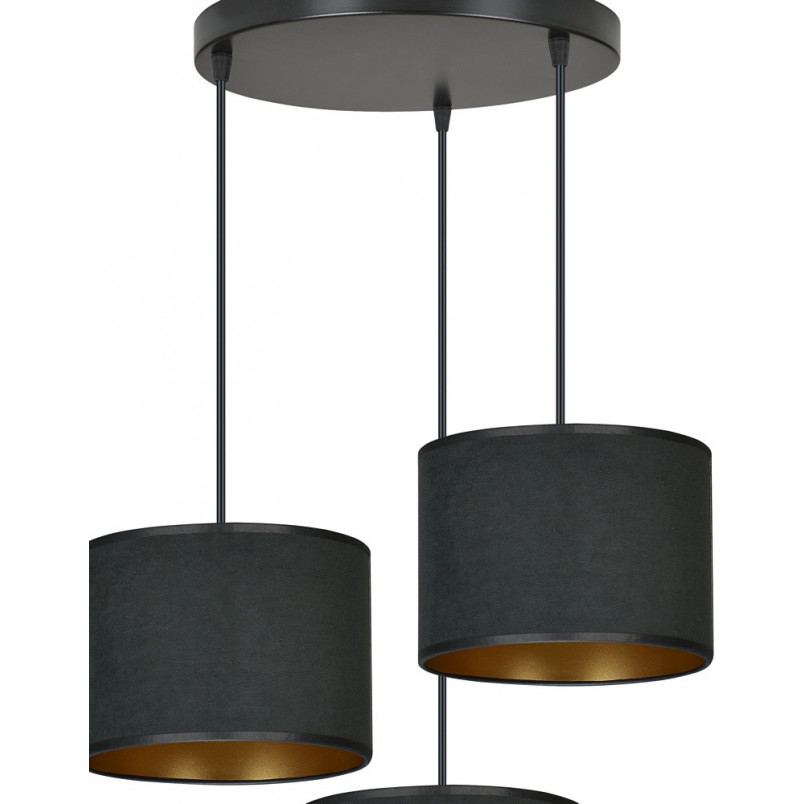 Lampa wisząca potrójna Hilde Premium czarna - Emibig