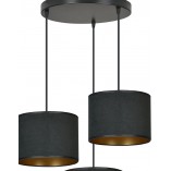 Lampa wisząca potrójna Hilde Premium czarna - Emibig