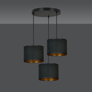 Lampa wisząca potrójna Hilde Premium czarna - Emibig
