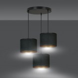 Lampa wisząca potrójna Hilde Premium czarna - Emibig
