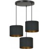 Lampy z abażurem | Lampa wisząca potrójna Hilde Premium czarna Emibig do salonu i sypialni