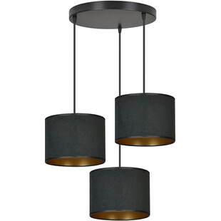 Lampa wisząca potrójna Hilde Premium czarna - Emibig