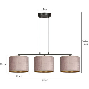 Lampa wisząca różowa Emibig Hilde III 72cm - Stylowe oświetlenie