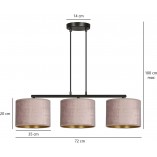 Lampa wisząca różowa Emibig Hilde III 72cm - Stylowe oświetlenie