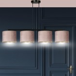 Lampy z abażurem | Lampa wisząca z abażurami Hilde IV różowa Emibig do salonu i sypialni