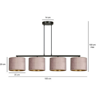 Lampa wisząca różowa Hilde IV 100cm - Emibig | Salon, Jadalnia