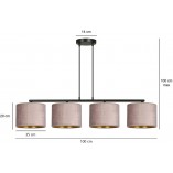 Lampa wisząca różowa Hilde IV 100cm - Emibig | Salon, Jadalnia