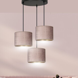 Lampa wisząca potrójna Hilde Premium różowa - Emibig