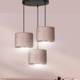 Lampa wisząca potrójna Hilde Premium różowa - Emibig