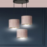 Lampa wisząca potrójna Hilde Premium różowa - Emibig