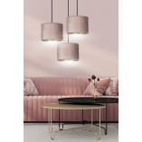 Lampa wisząca potrójna Hilde Premium różowa - Emibig
