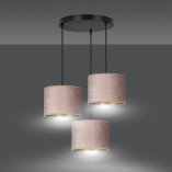 Lampa wisząca potrójna Hilde Premium różowa - Emibig