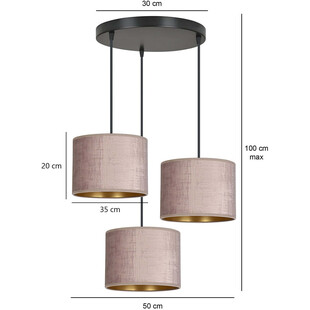 Lampa wisząca potrójna Hilde Premium różowa - Emibig
