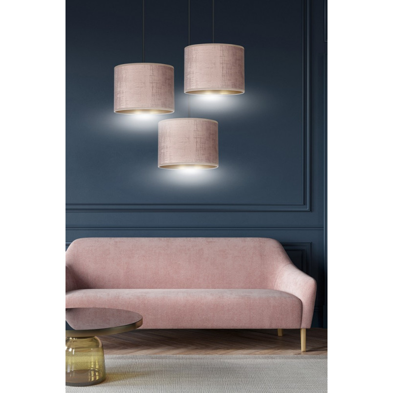 Lampa wisząca potrójna Hilde Premium różowa - Emibig