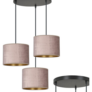 Lampa wisząca potrójna Hilde Premium różowa - Emibig