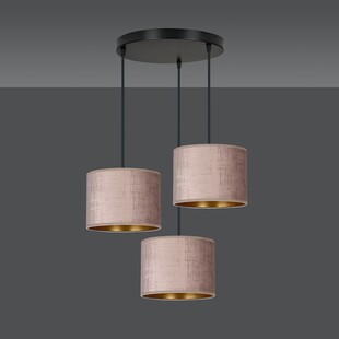Lampa wisząca potrójna Hilde Premium różowa - Emibig