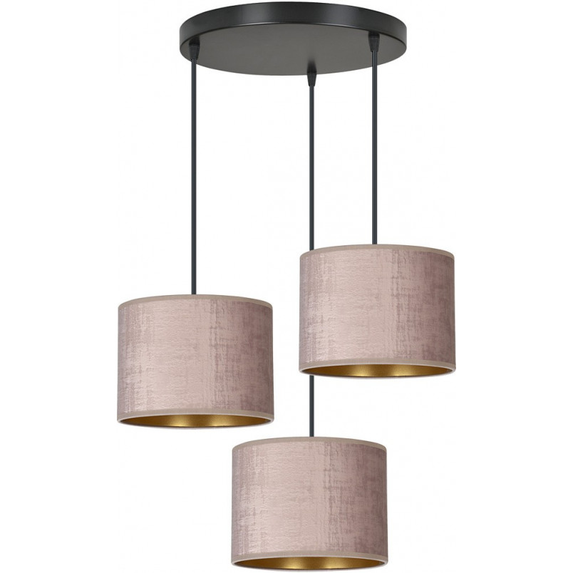 Lampa wisząca potrójna Hilde Premium różowa - Emibig