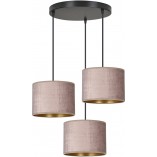 Lampa wisząca potrójna Hilde Premium różowa - Emibig