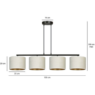 Lampa wisząca Hilde IV - Emibig | Biało-beżowa, 100cm