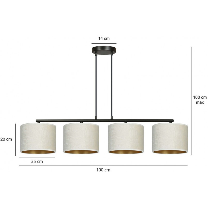 Lampa wisząca Hilde IV - Emibig | Biało-beżowa, 100cm