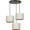 Lampy z abażurem | Lampa wisząca potrójna Hilde Premium biało-beżowa Emibig do salonu i sypialni