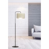 Lampa podłogowa Hilde Emibig | Czarno-biała, z abażurem