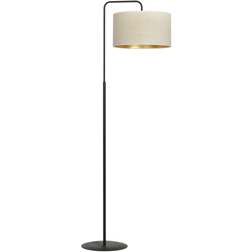 Lampa podłogowa Hilde Emibig | Czarno-biała, z abażurem