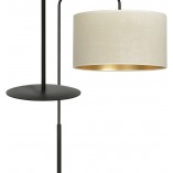 Lampa podłogowa Hilde Emibig | Czarno-biała, z abażurem