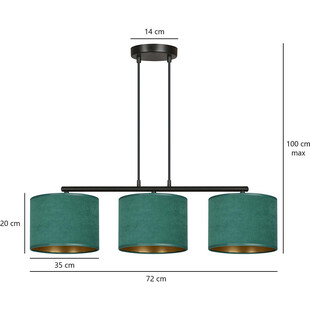 Lampa wisząca zielona Hilde III 72cm | Emibig - Sklep z lampami