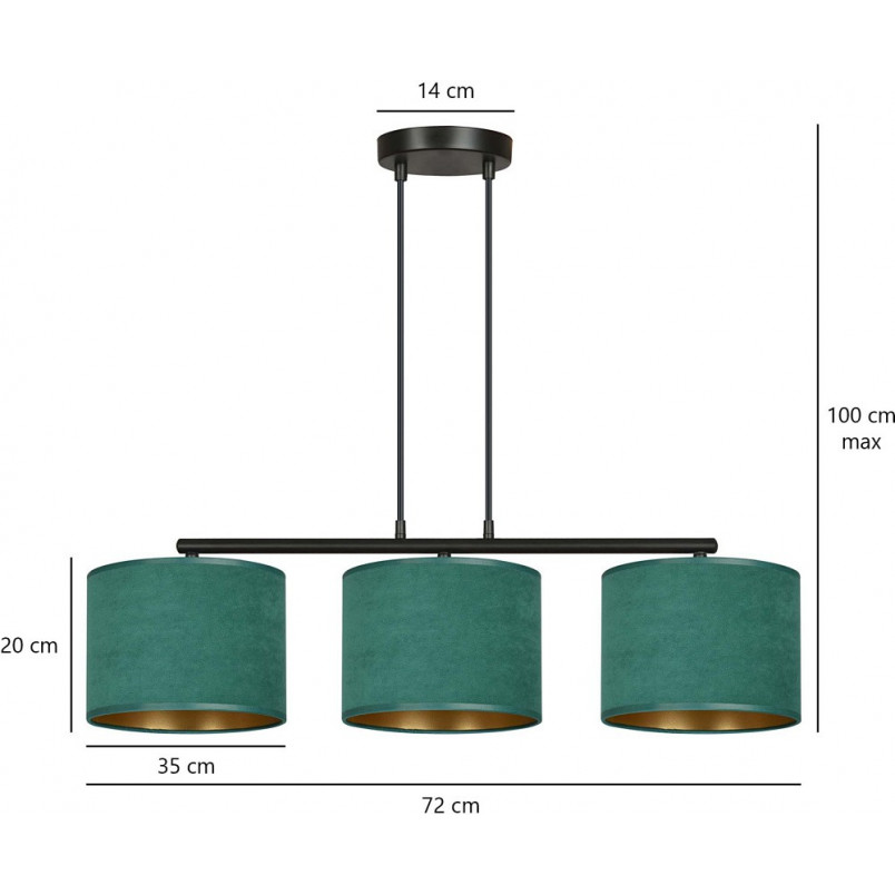 Lampa wisząca zielona Hilde III 72cm | Emibig - Sklep z lampami