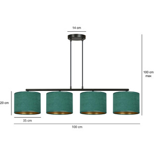 Lampa wisząca Hilde IV zielona | Emibig - Oświetlenie