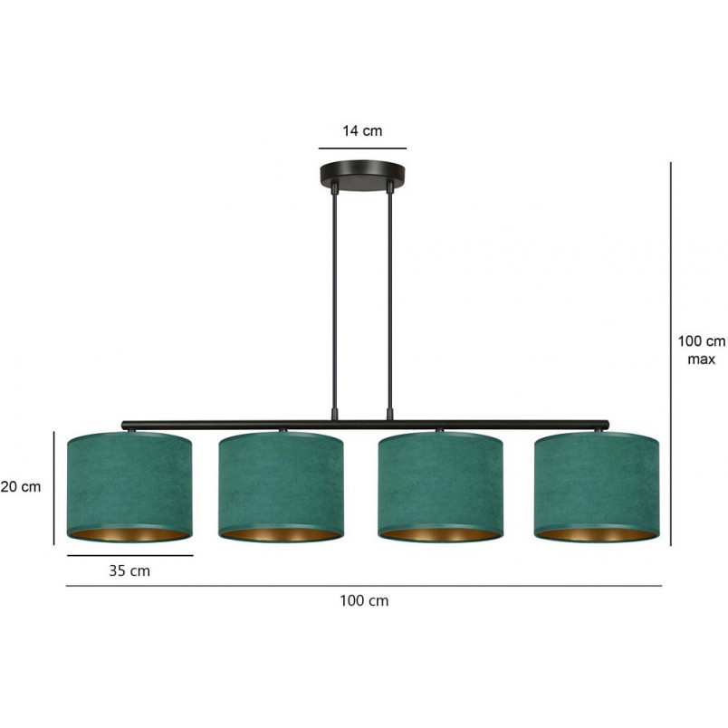 Lampa wisząca Hilde IV zielona | Emibig - Oświetlenie