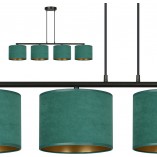 Lampy z abażurem | Lampa wisząca z abażurami Hilde IV zielona Emibig do salonu i sypialni