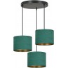 Lampy z abażurem | Lampa wisząca potrójna Hilde Premium zielona Emibig do salonu i sypialni