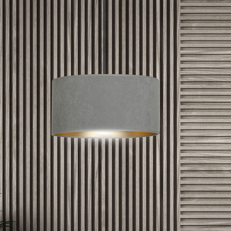 Lampa wisząca szara Hilde Emibig | Średnica 35cm | Sklep z lampami